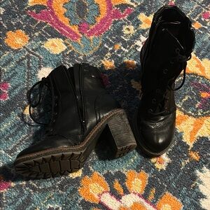 Black Leather Ankle Boots